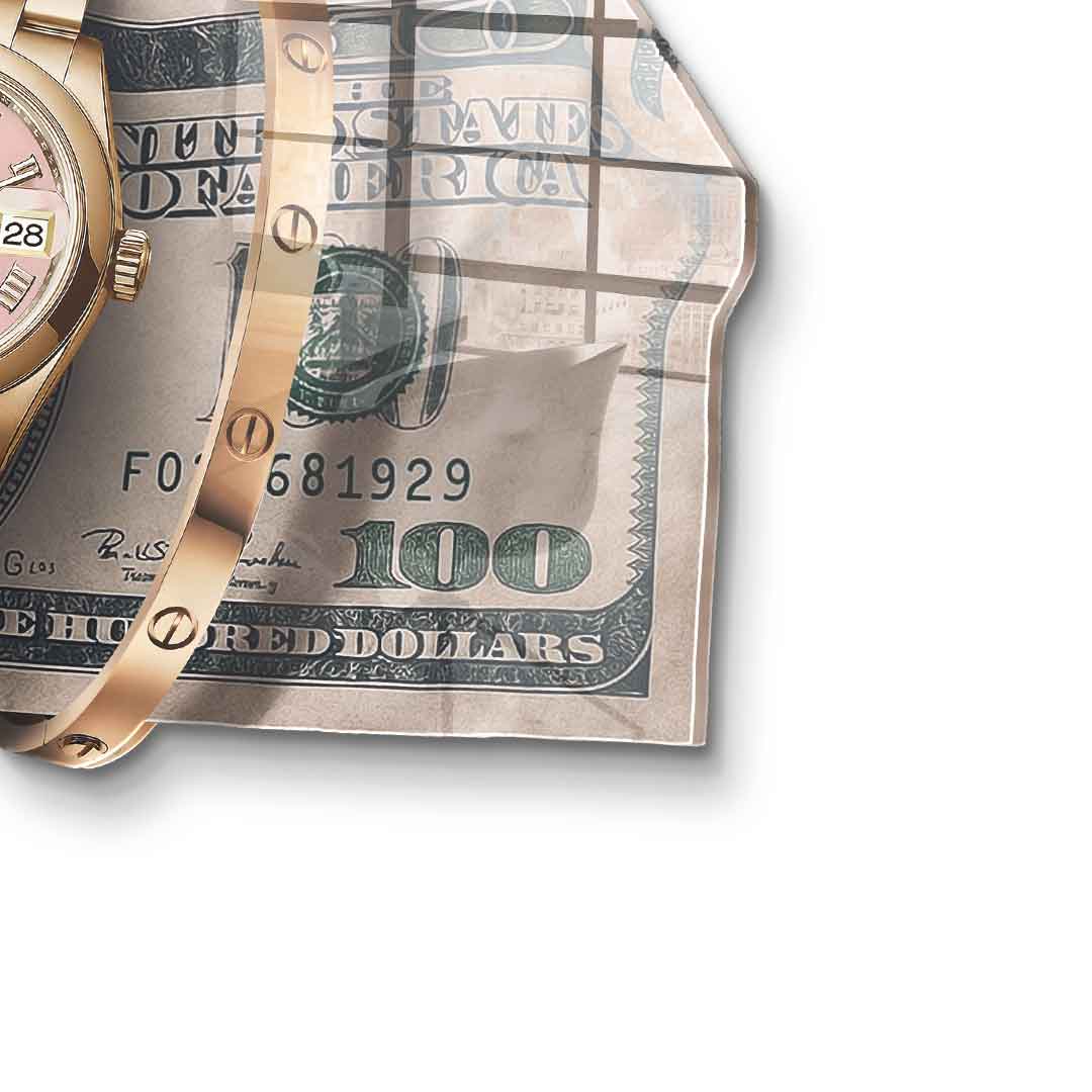 Rzeźba ścienna „True Luxury is Time” – szkło akrylowe
