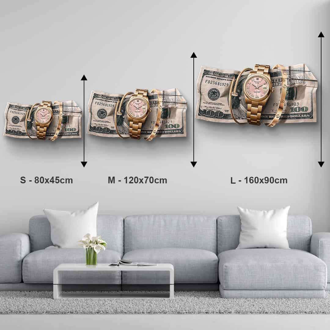 Rzeźba ścienna „True Luxury is Time” – szkło akrylowe