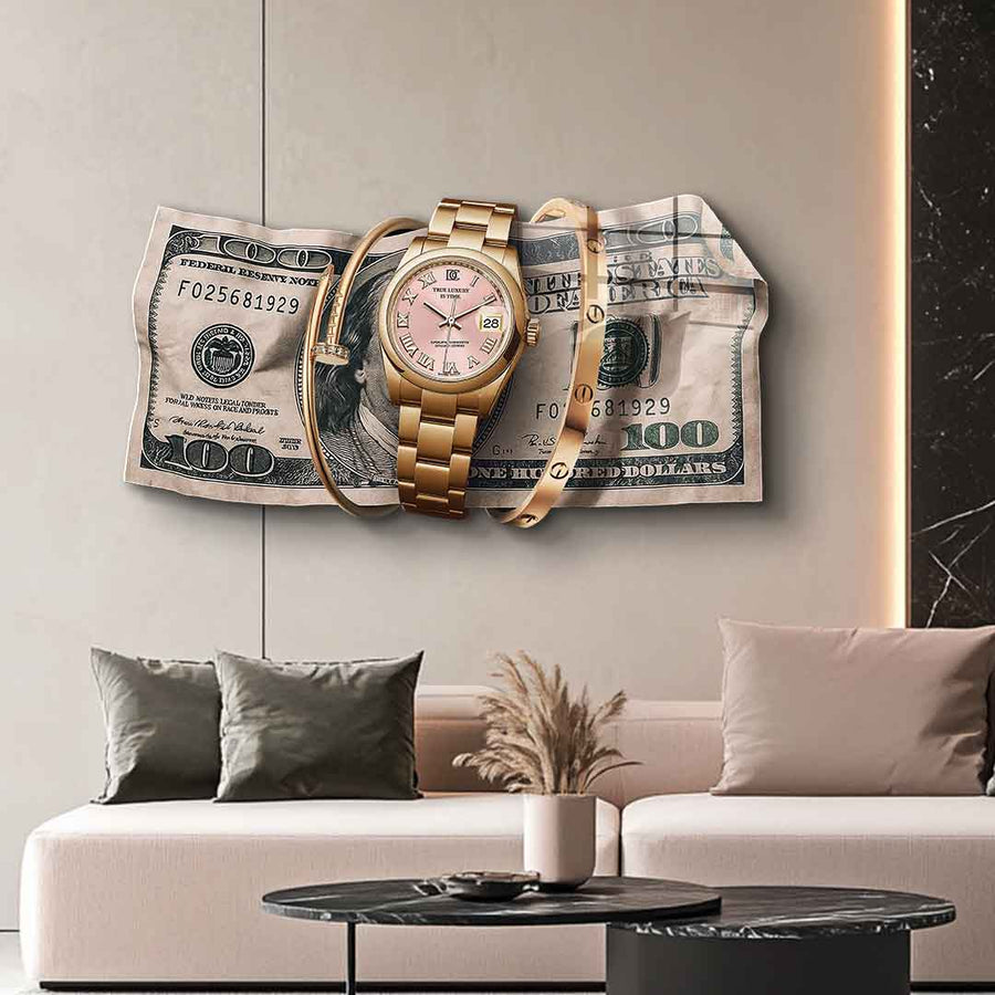 Rzeźba ścienna „True Luxury is Time” – szkło akrylowe