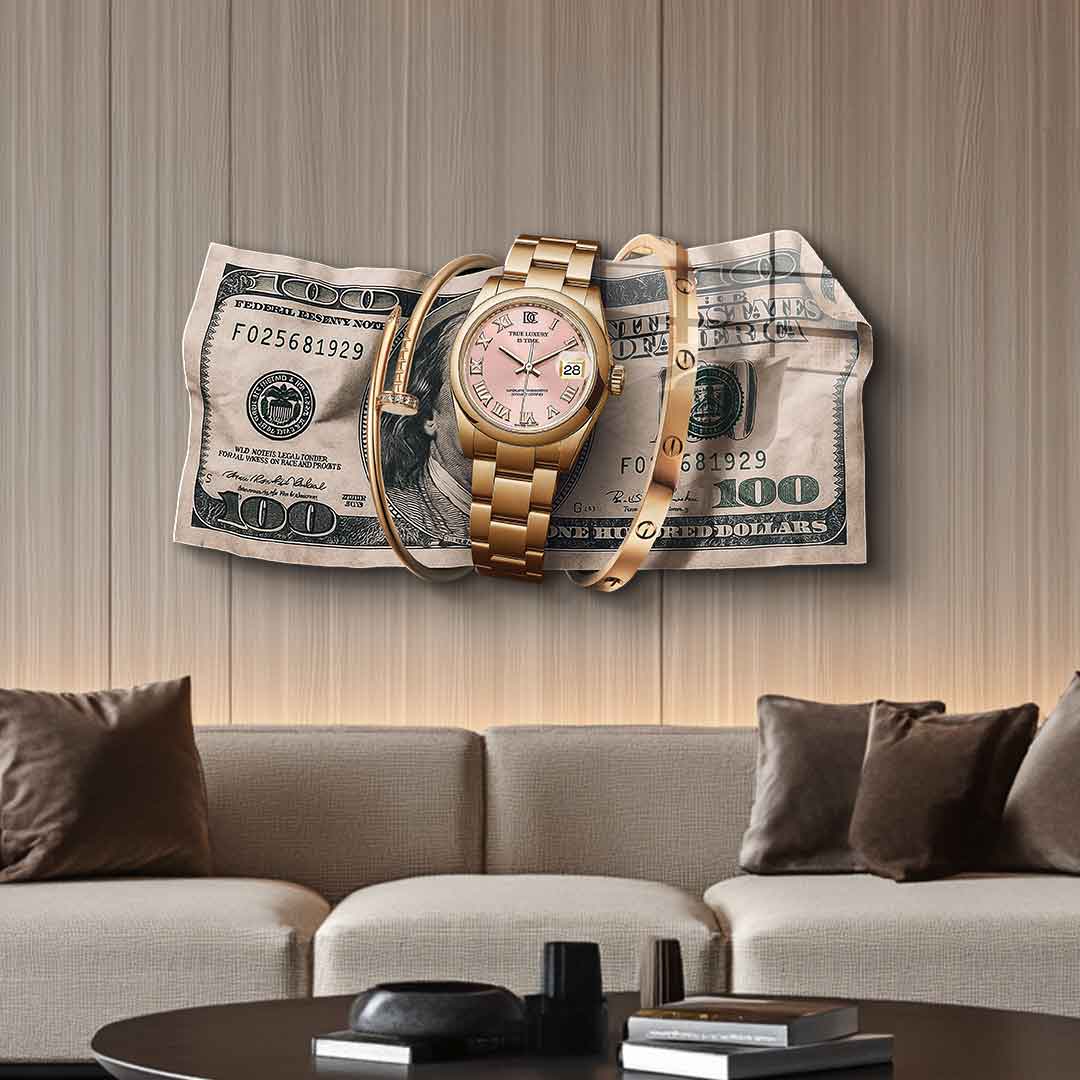Rzeźba ścienna „True Luxury is Time” – szkło akrylowe