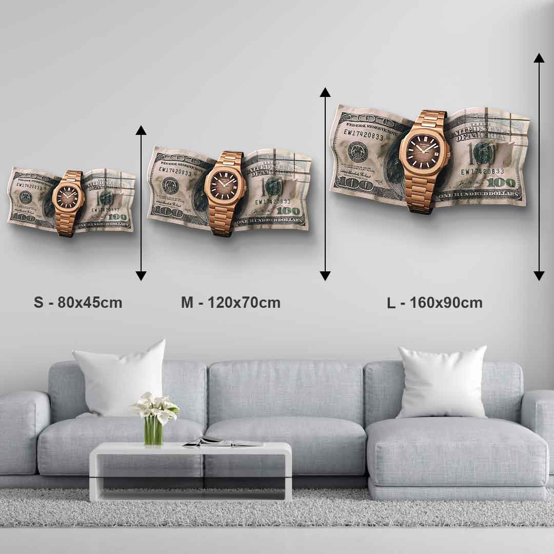 Wandskulptur Wealth is Timing - Acrylglas