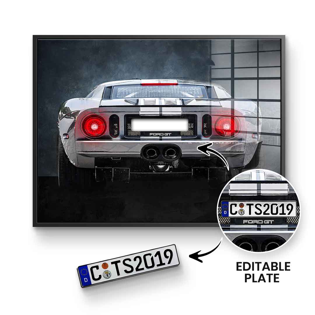 Ford GT Backside - Acrylglas - Personalisierbar