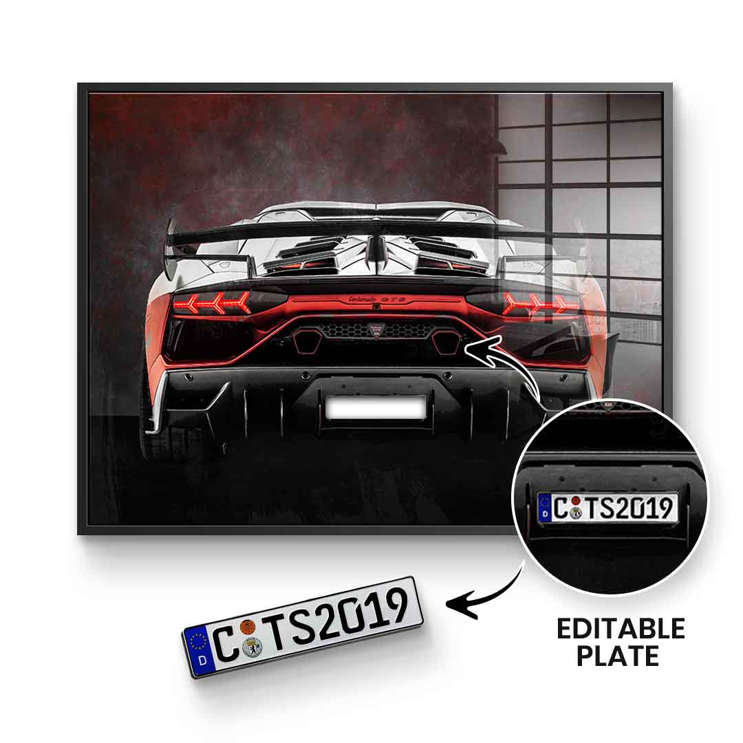 Lambo Backside - Acrylglas - Personalisierbar