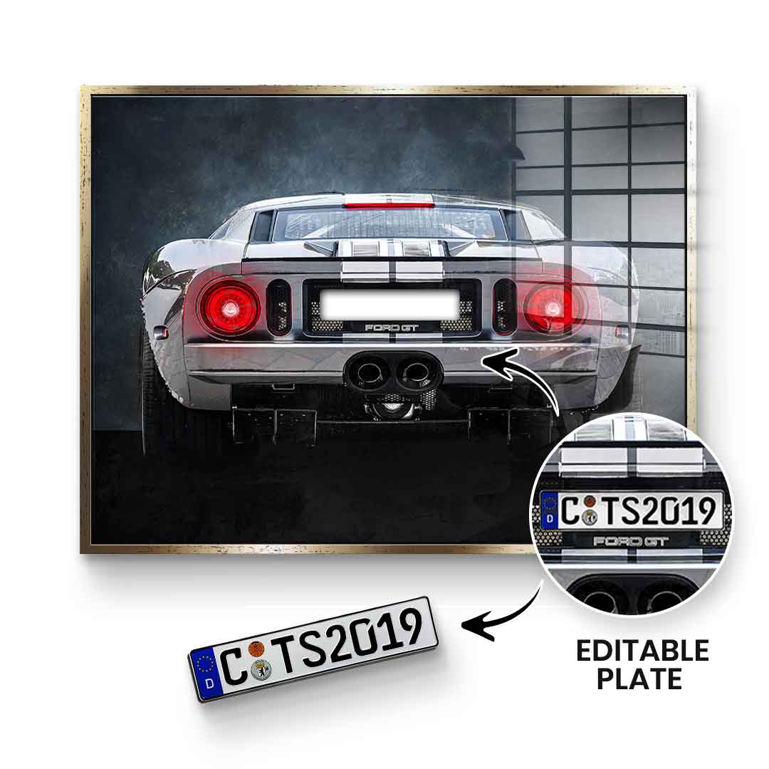 Ford GT Backside - Acrylglas - Personalisierbar