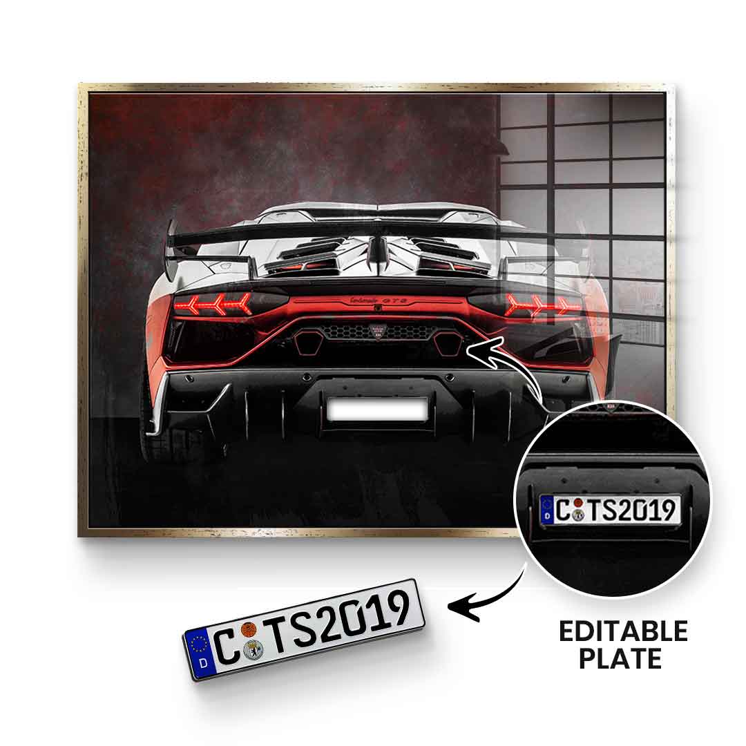 Lambo Backside - Acrylglas - Personalisierbar