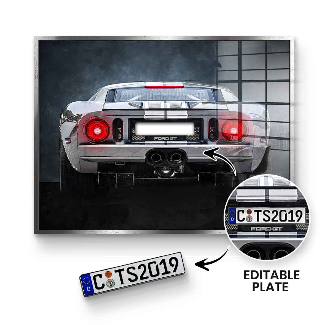 Ford GT Backside - Acrylglas - Personalisierbar