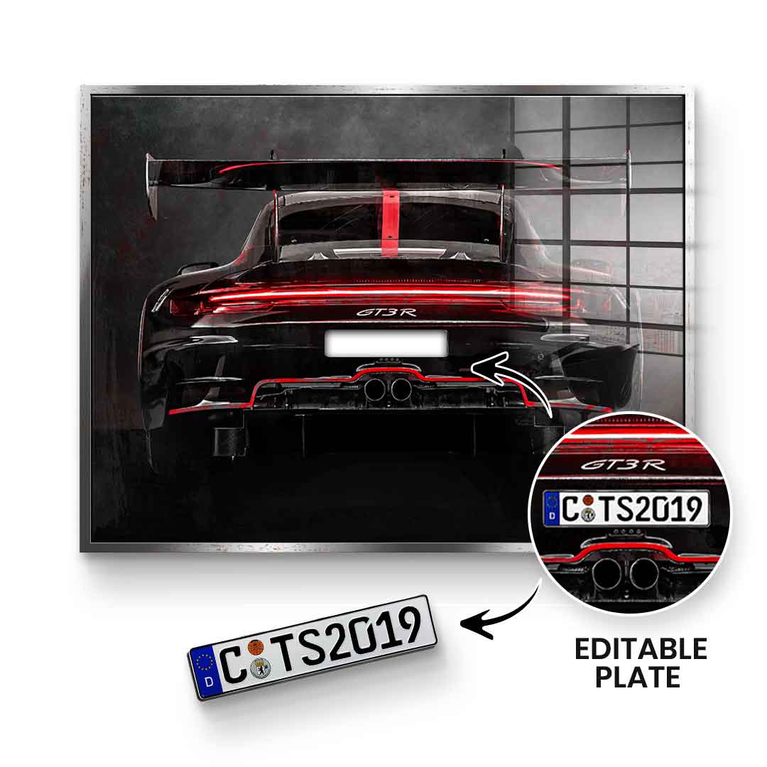 Porsche Backside - Acrylglas - Personalisierbar