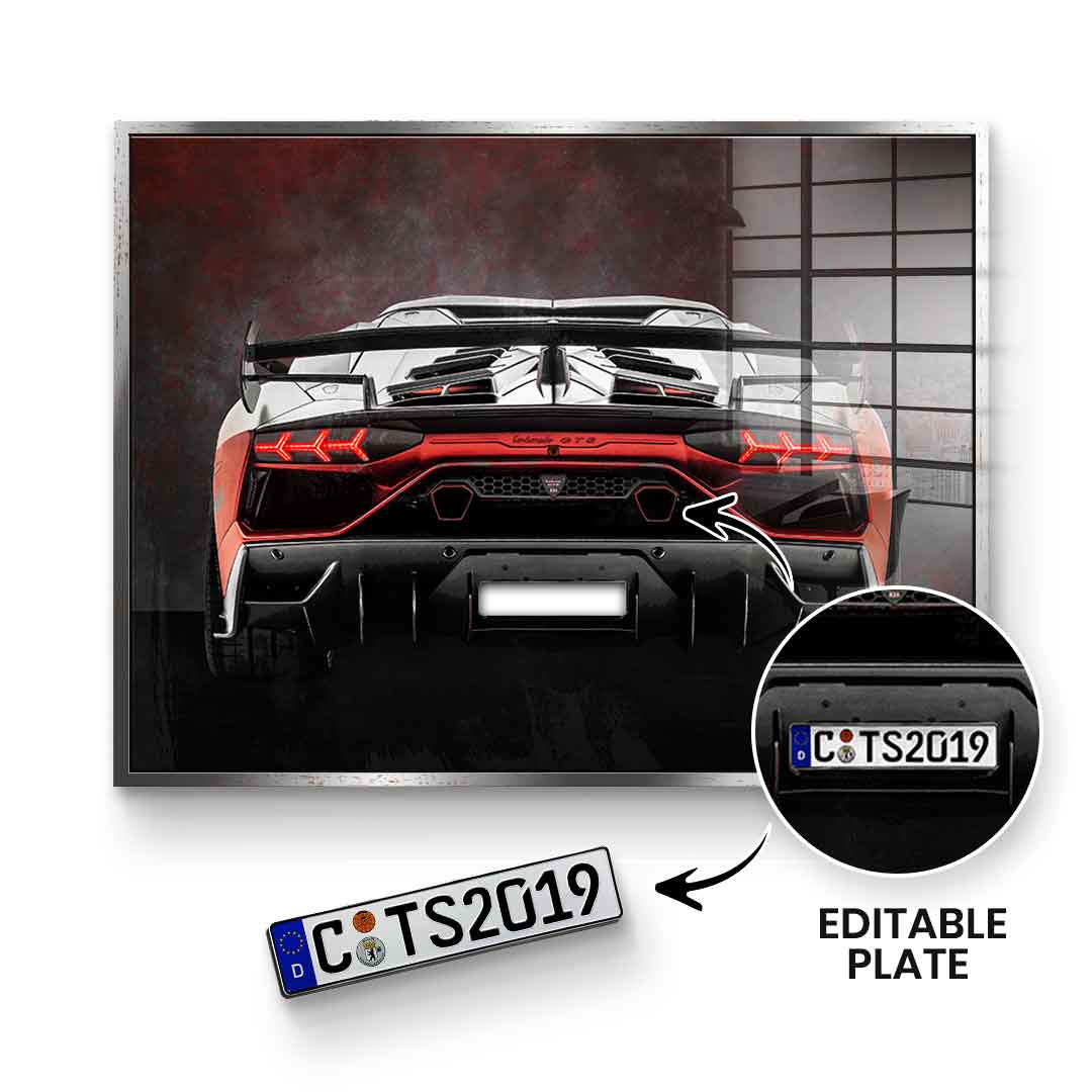 Lambo Backside - Acrylglas - Personalisierbar