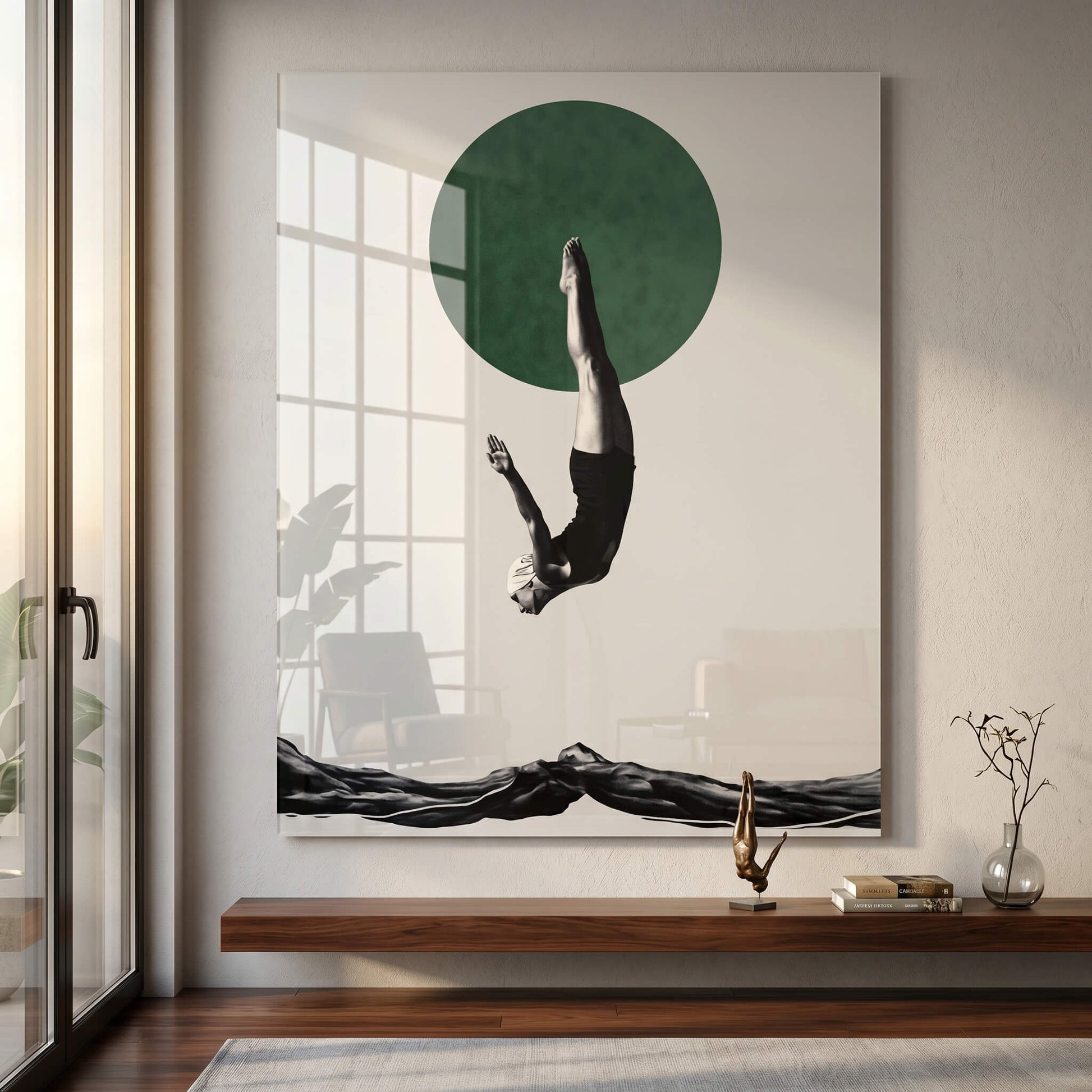 DOTCOMCANVAS® Dive Acrylglasbild – im Raum
