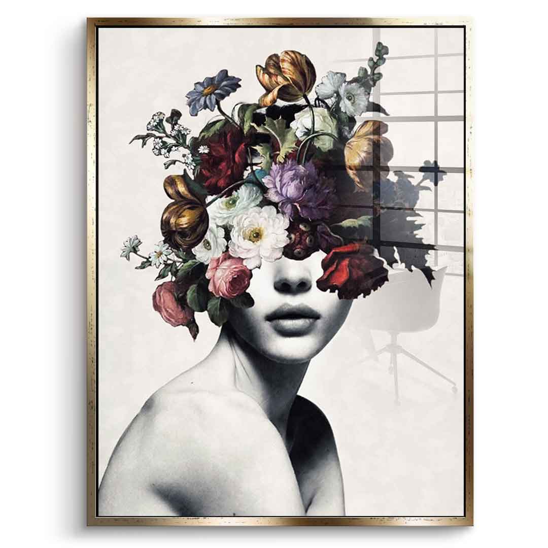 DOTCOMCANVAS® Elegance 101 Acrylglasbild – Vorderansicht goldener Rahmen