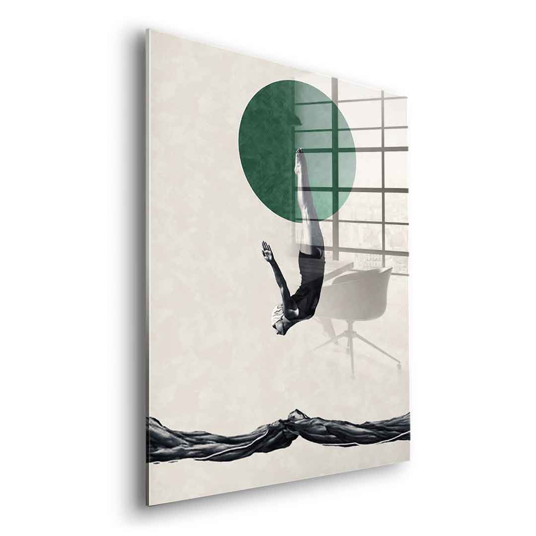 DOTCOMCANVAS® Dive Acrylglasbild – Seitenansicht ohne Rahmen