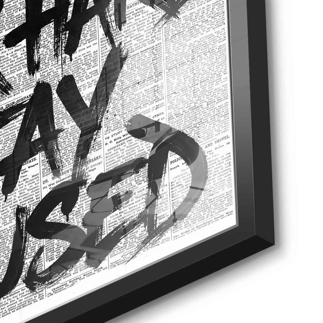 DOTCOMCANVAS Dream big work hard stay focused Acrylglasbild Detailansicht Schwarzer Rahmen