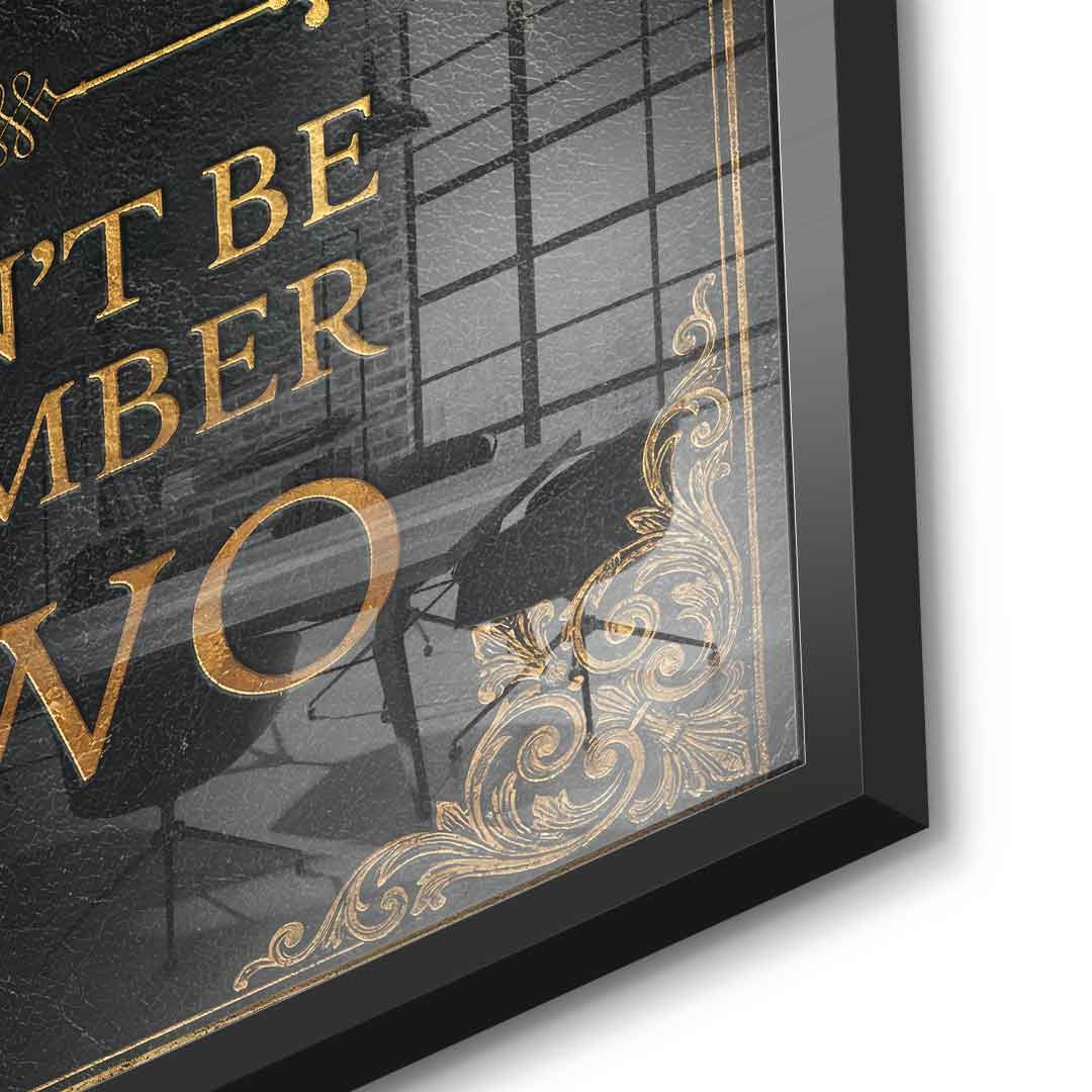 DOTCOMCANVAS® Rule Number One Acrylglasbild – Detailansicht schwarzer Rahmen