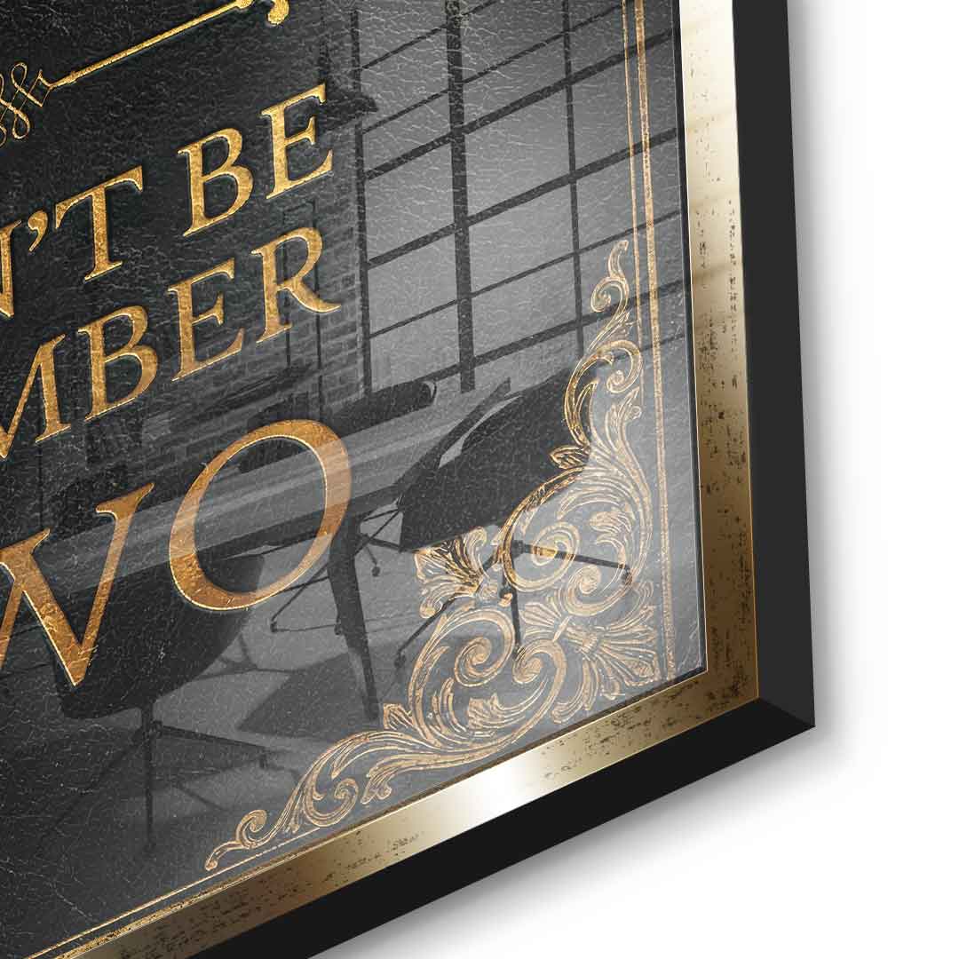 DOTCOMCANVAS® Rule Number One Acrylglasbild – Detailansicht goldener Rahmen