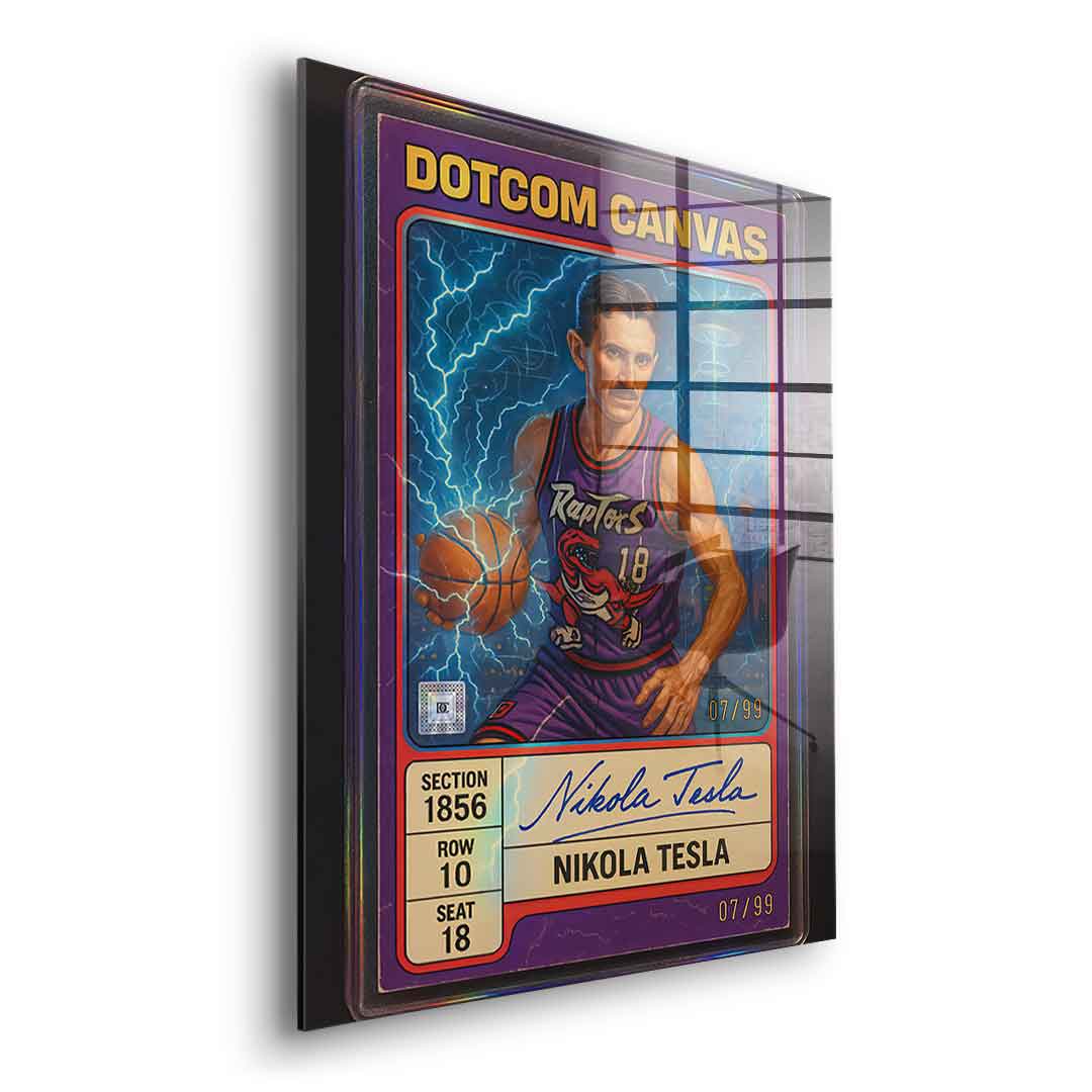DOTCOMCANVAS Acrylglasbild Nikola Tesla Basketball Card Seitenansicht ohne Rahmen