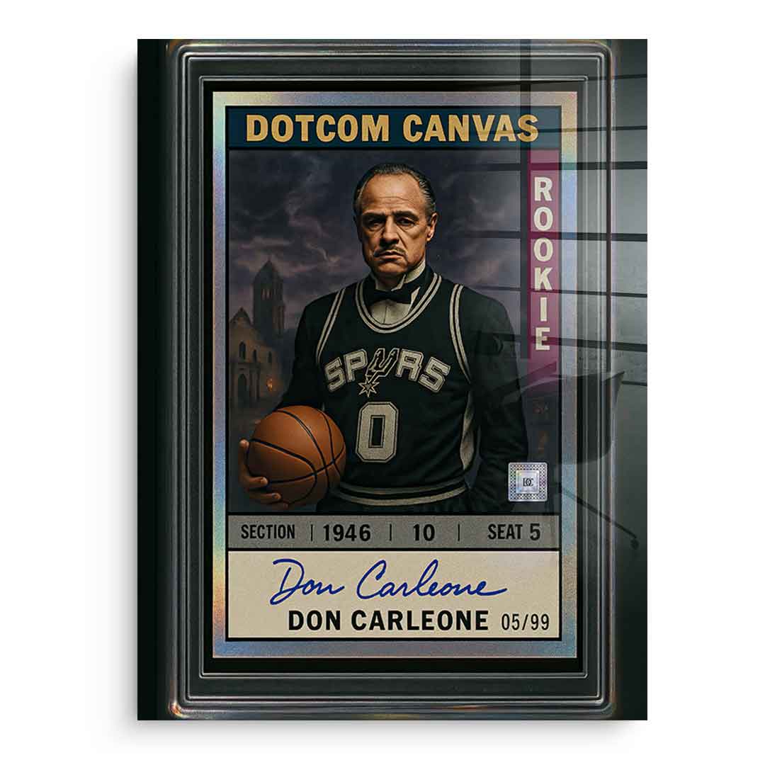 DOTCOMCANVAS Acrylglasbild Don Carleone Basketball Card Pop Art Frontansicht ohne Rahmen
