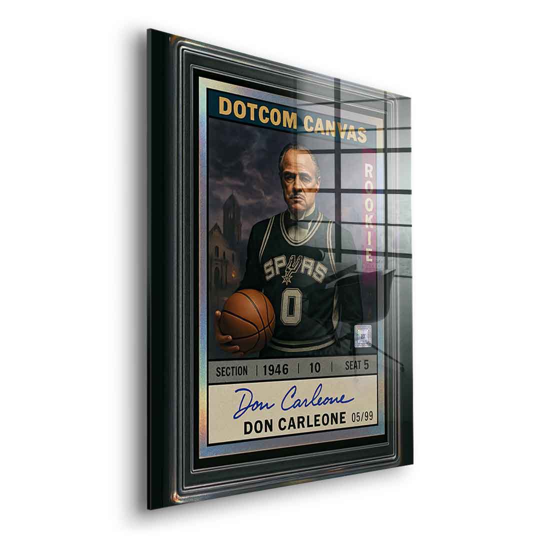 DOTCOMCANVAS Acrylglasbild Don Carleone Basketball Card Pop Art Seitenansicht ohne Rahmen