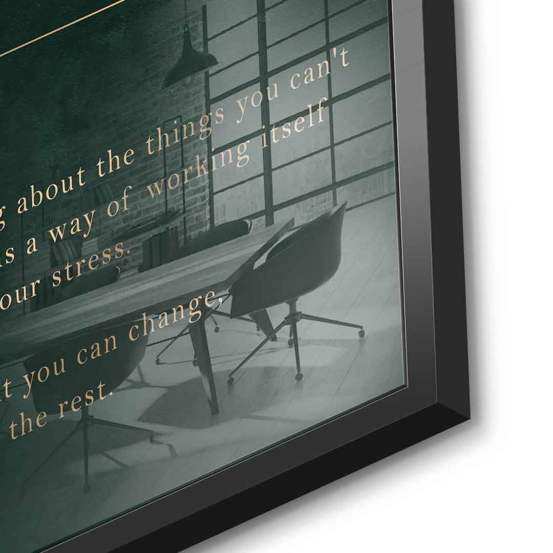 DOTCOMCANVAS Acrylglasbild Don't Overthink it. Detailansicht mit schwarzem Rahmen – brillante Farben auf Acrylglas