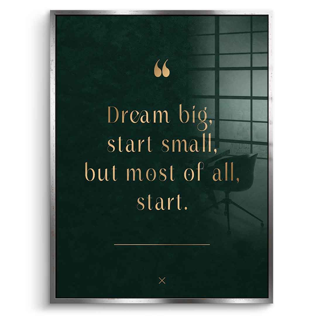 DOTCOMCANVAS Dream Big Acrylglasbild mit silbernem Premium-Rahmen Frontansicht