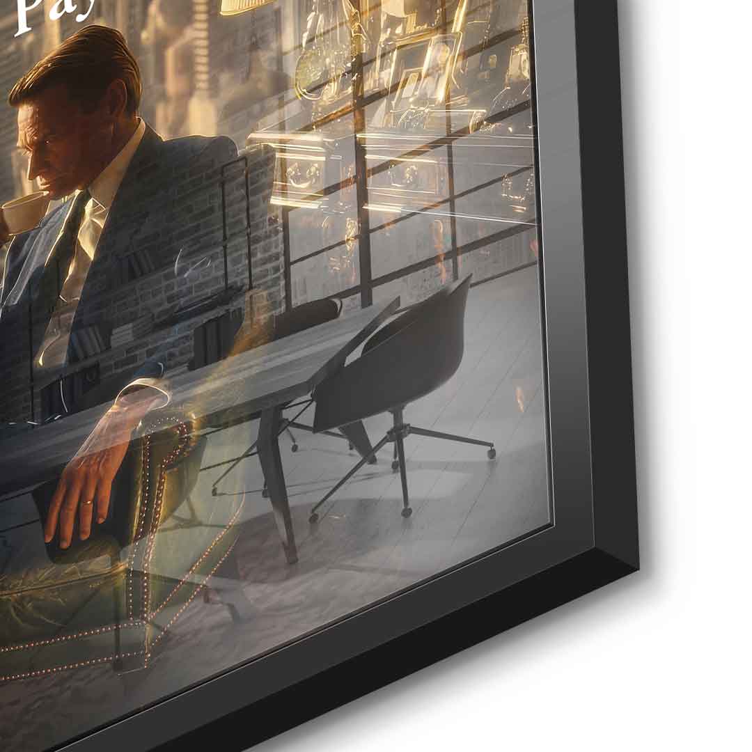 Patience Pays Off Acrylglasbild Detailaufnahme schwarzer Rahmen