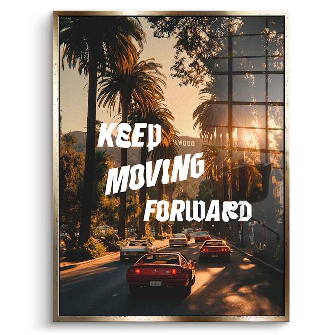 Keep moving forward Acrylglasbild Gold 6