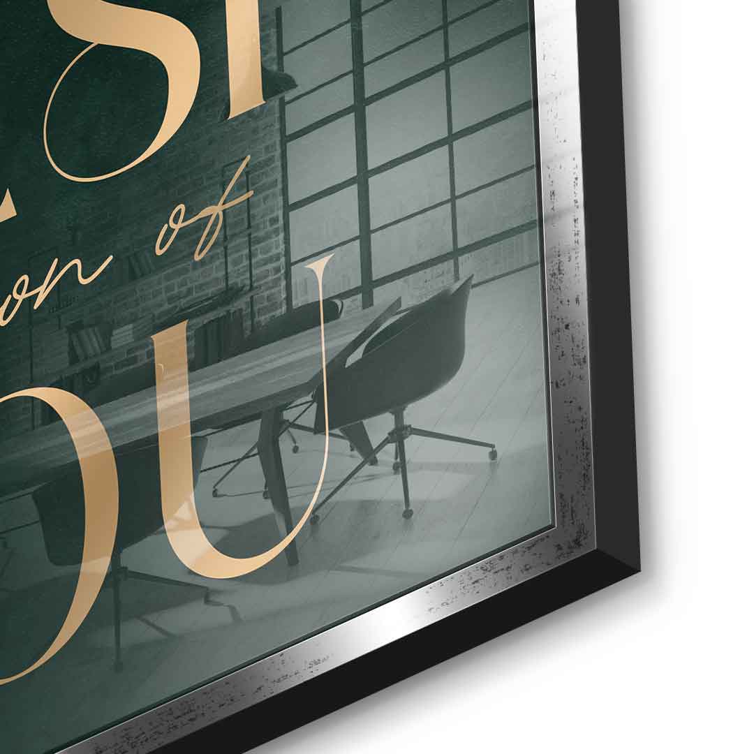 Be the Best Acrylglasbild Detail Silber – Motivation Typografie