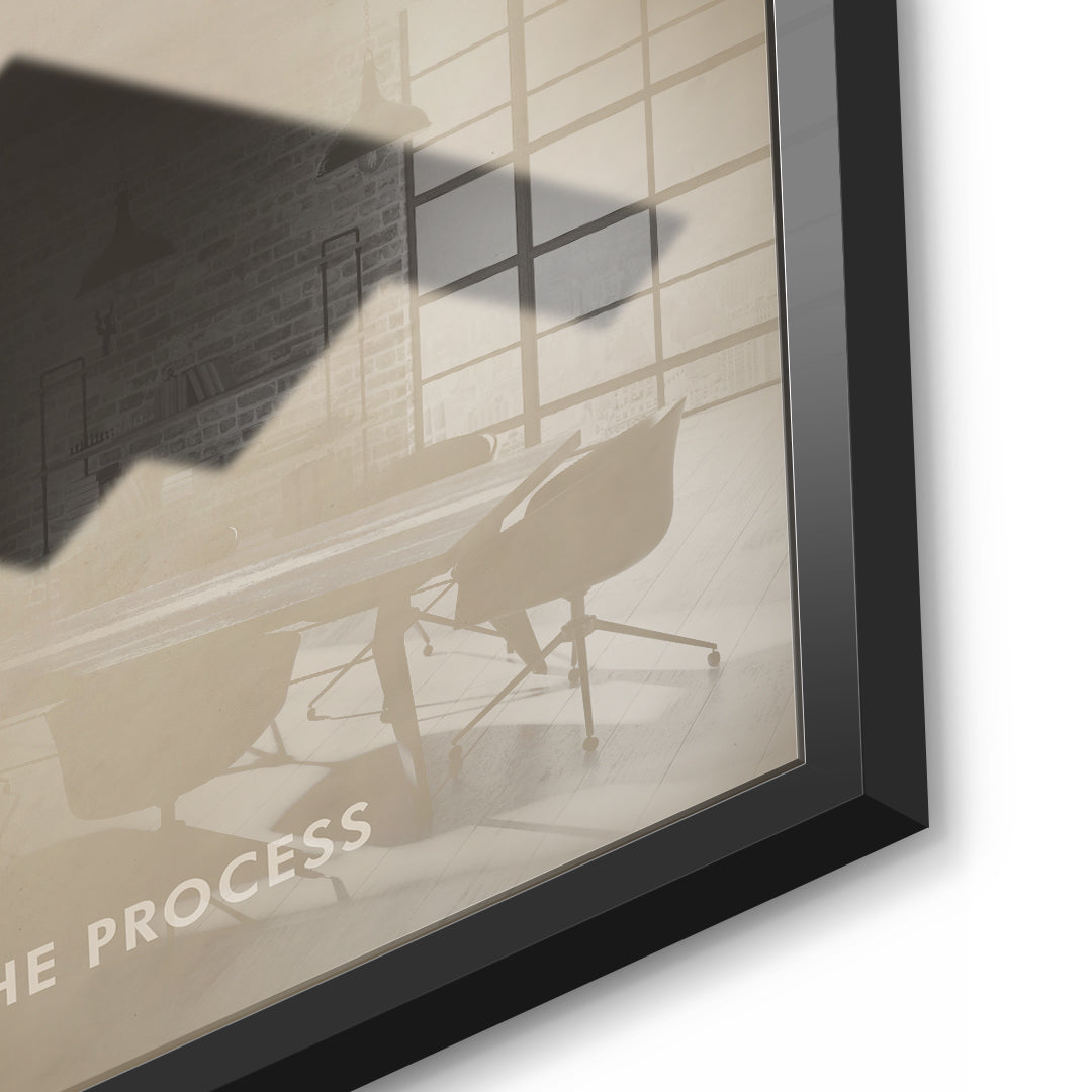 DOTCOMCANVAS Trust the Process Acrylglasbild Detailansicht schwarzer Rahmen