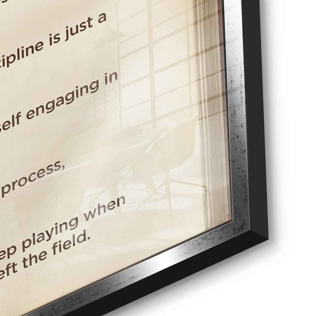 DOTCOMCANVAS® Mindset book Acrylglasbild – Detailansicht silberner Rahmen