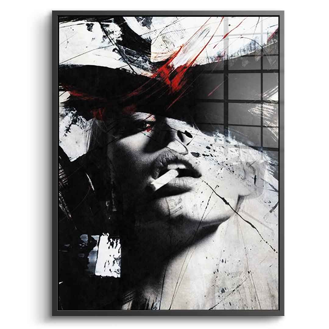DOTCOMCANVAS® Abstract obsession Acrylglasbild – Vorderansicht silberner Rahmen