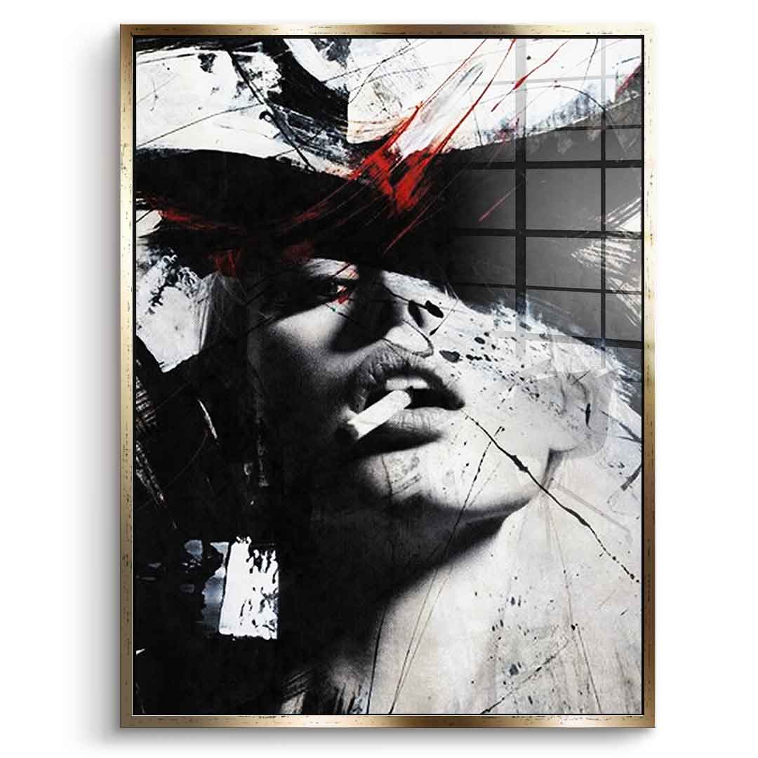 DOTCOMCANVAS® Abstract obsession Acrylglasbild – Vorderansicht goldener Rahmen