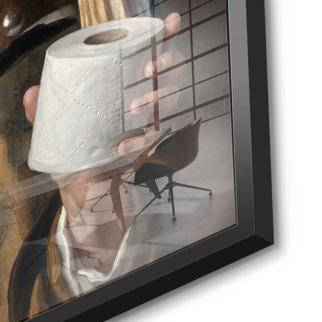 DOTCOMCANVAS Classic Painting for Toilett Acrylglas Detail Schwarz Rahmen