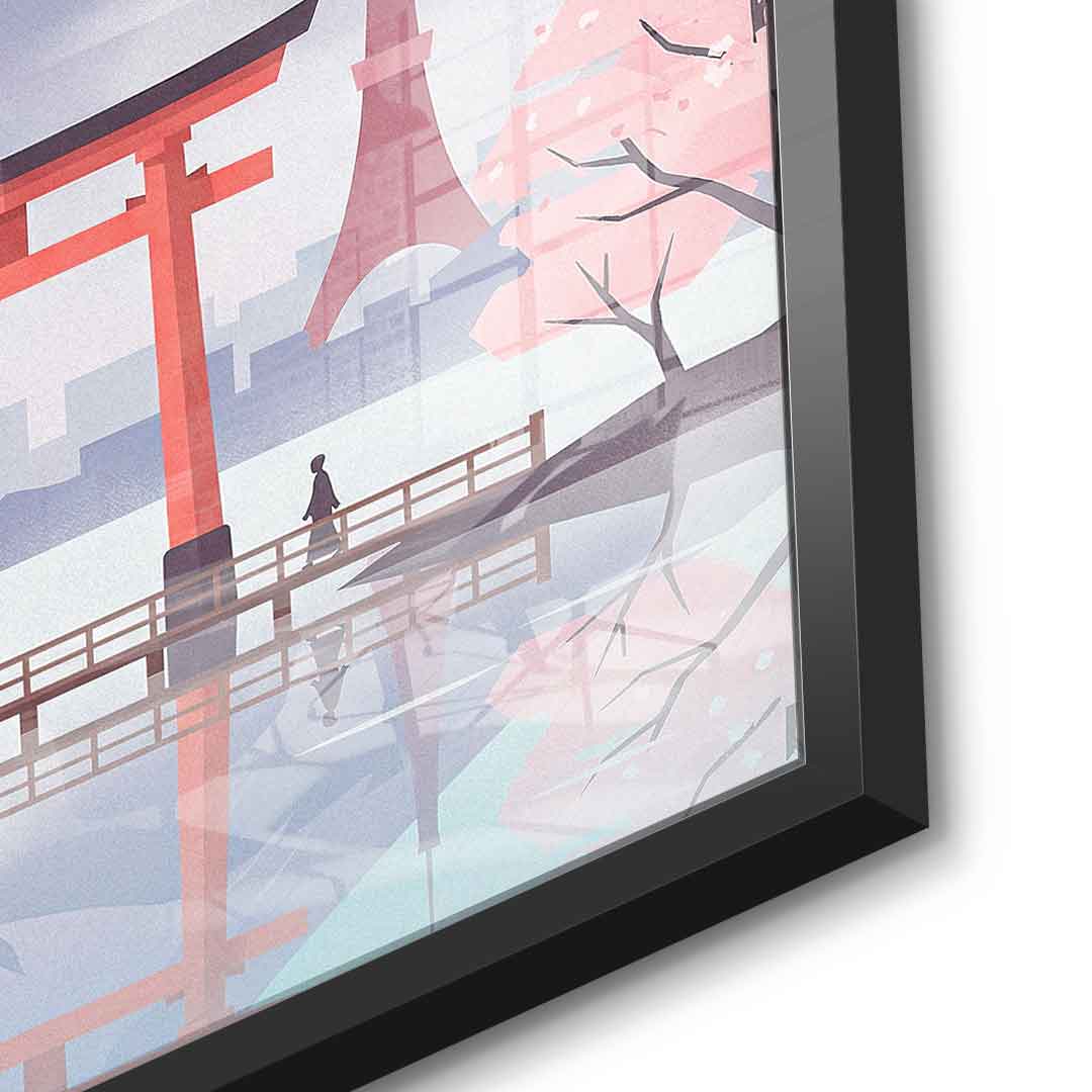 DOTCOMCANVAS Tokyo Acrylglasbild Detail schwarz