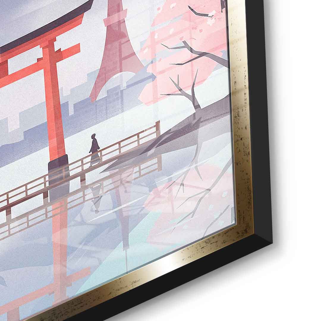 DOTCOMCANVAS Tokyo Acrylglasbild Detail gold