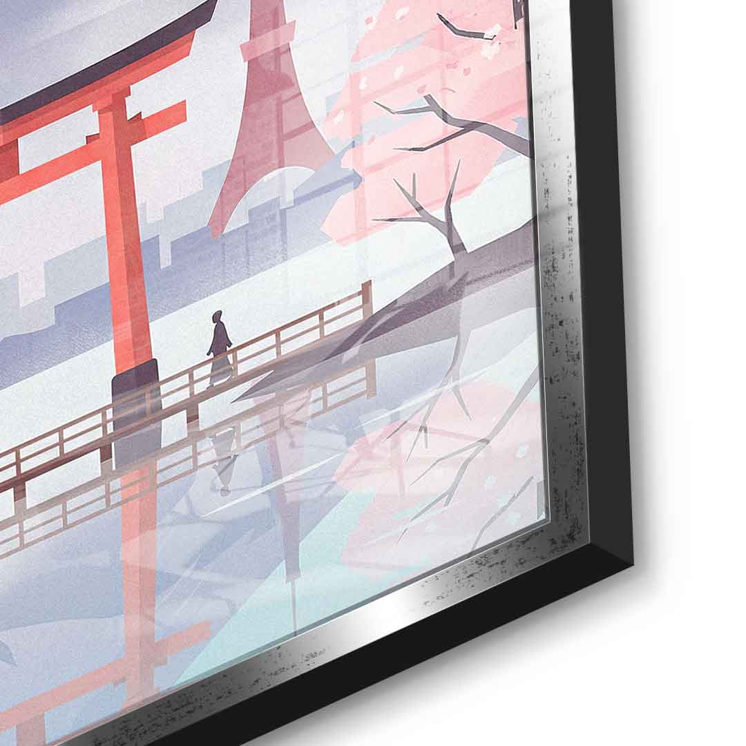 DOTCOMCANVAS Tokyo Acrylglasbild Detail silber