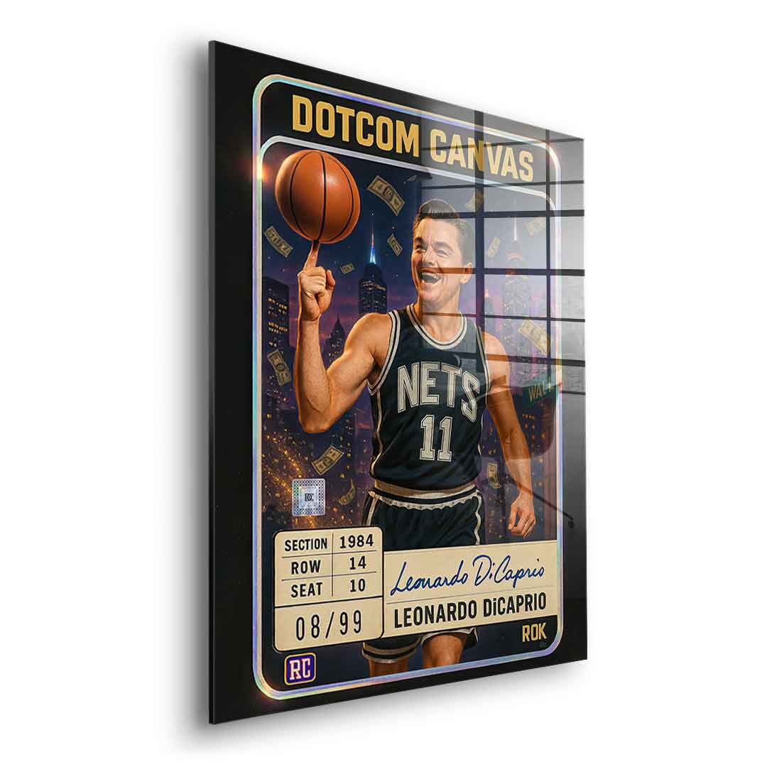 DOTCOMCANVAS Leo Dicaprio Basketball Card Acrylglasbild Seitenansicht Ohne Rahmen