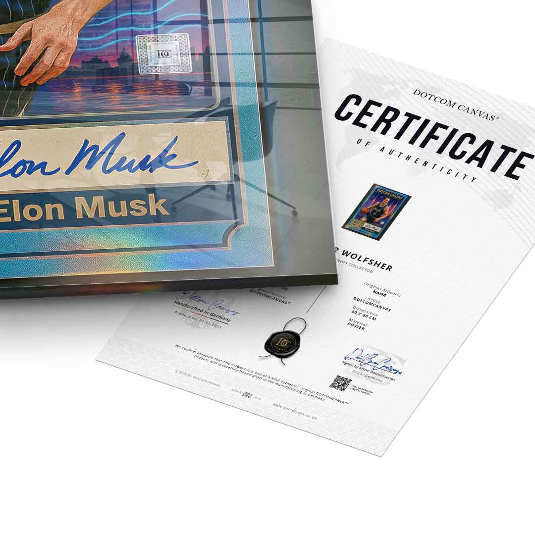 DOTCOMCANVAS Elon Musk Basketball Card Echtheitszertifikat
