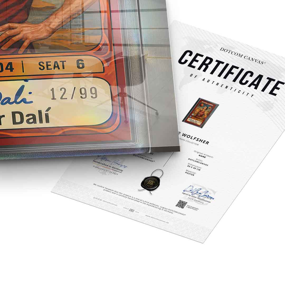 DOTCOMCANVAS® Salvador Dali Basketball Card Acrylglasbild – Echtheitszertifikat