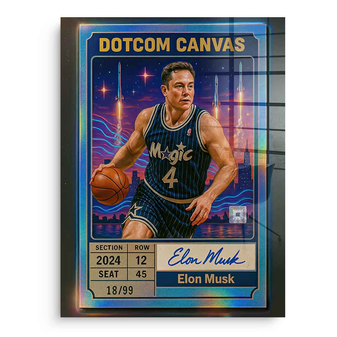 DOTCOMCANVAS Elon Musk Basketball Card Acrylglas ohne Rahmen