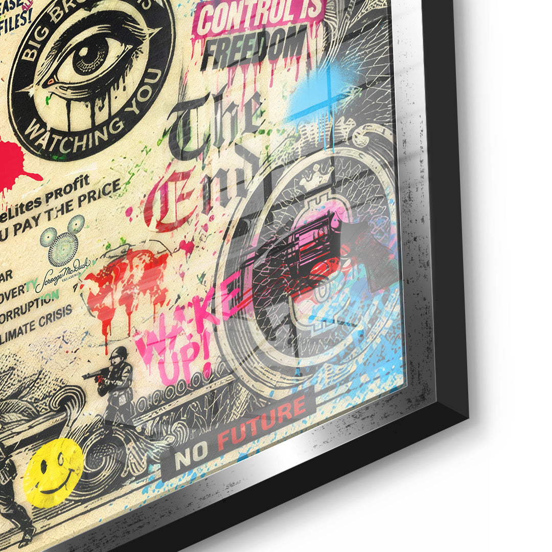 THE FUTURE IS NOT FOR SALE Acrylglasbild Detail Silber Rahmen