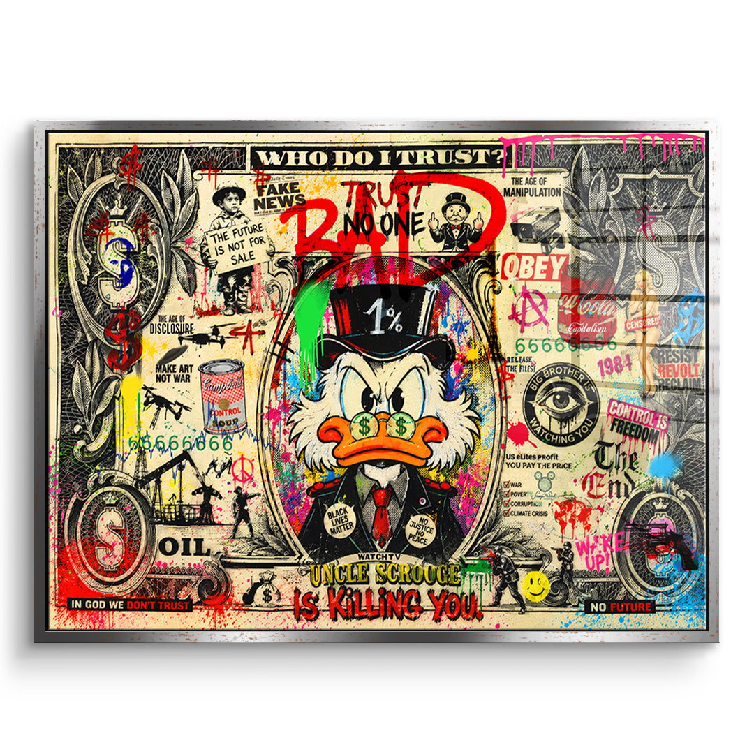 THE FUTURE IS NOT FOR SALE Acrylglasbild Front Silber Rahmen