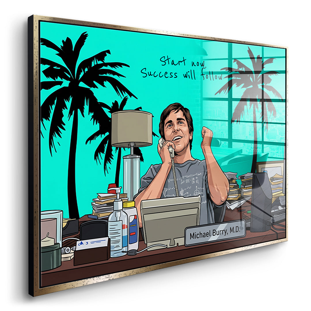 DOTCOMCANVAS Success will follow Acrylglasbild Seitenansicht goldener Rahmen
