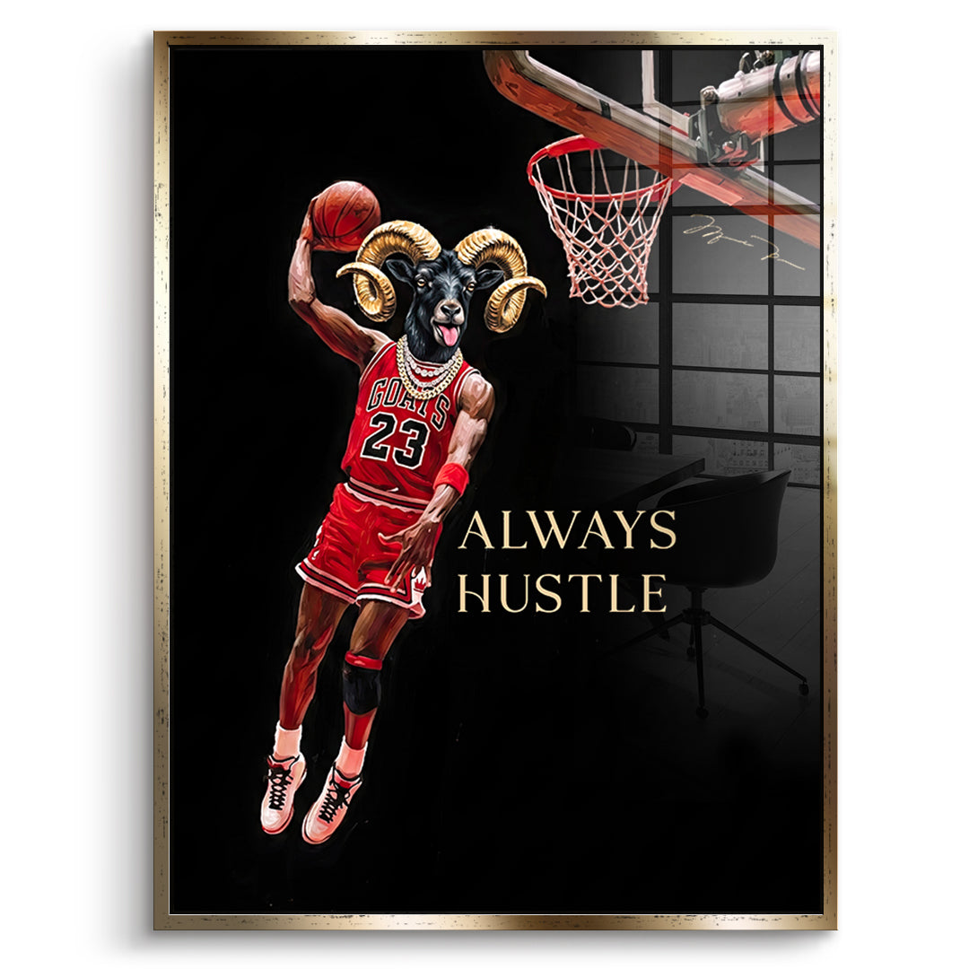 DOTCOMCANVAS GOAT Dunk Acrylglasbild Vorderansicht Gold