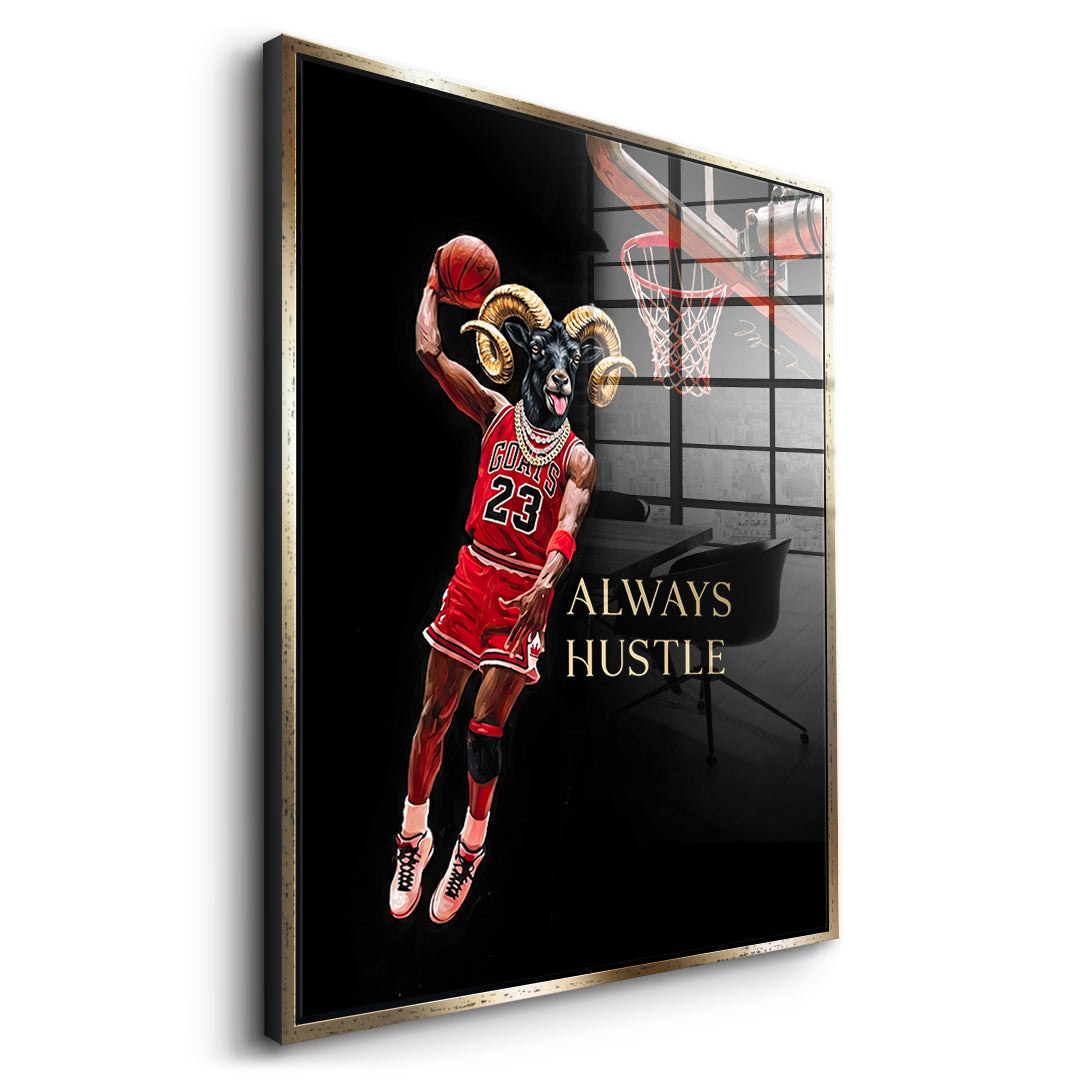 DOTCOMCANVAS GOAT Dunk Acrylglasbild Seitenansicht Gold