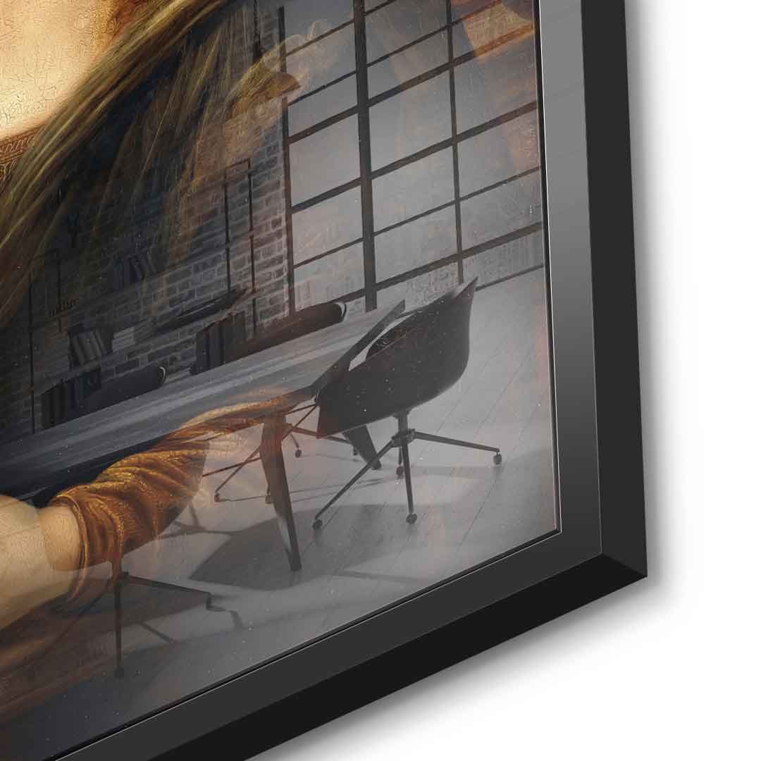 DOTCOMCANVAS Mona Lisa 1 for Toilett Acrylglasbild Detailansicht schwarzer Rahmen