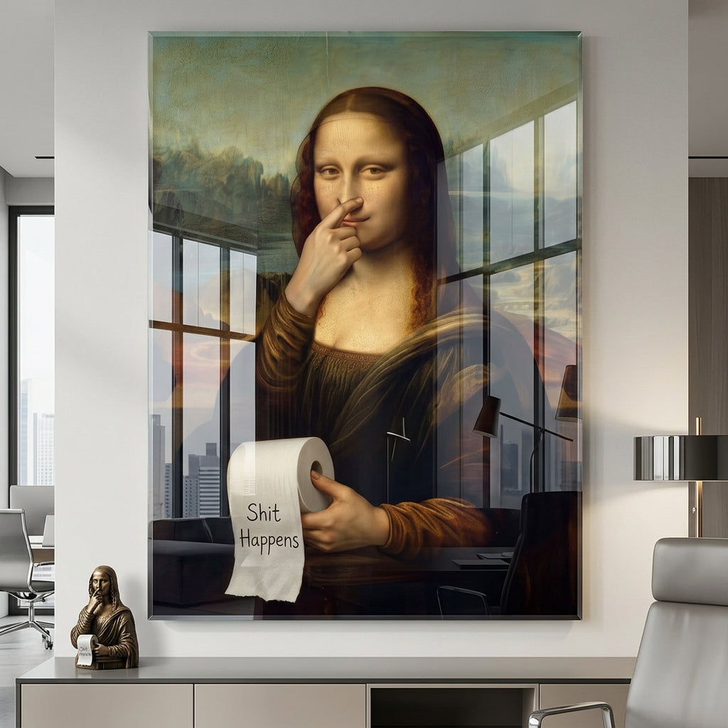 DOTCOMCANVAS Mona Lisa 1 for Toilett Acrylglasbild im Raum WC Badezimmer