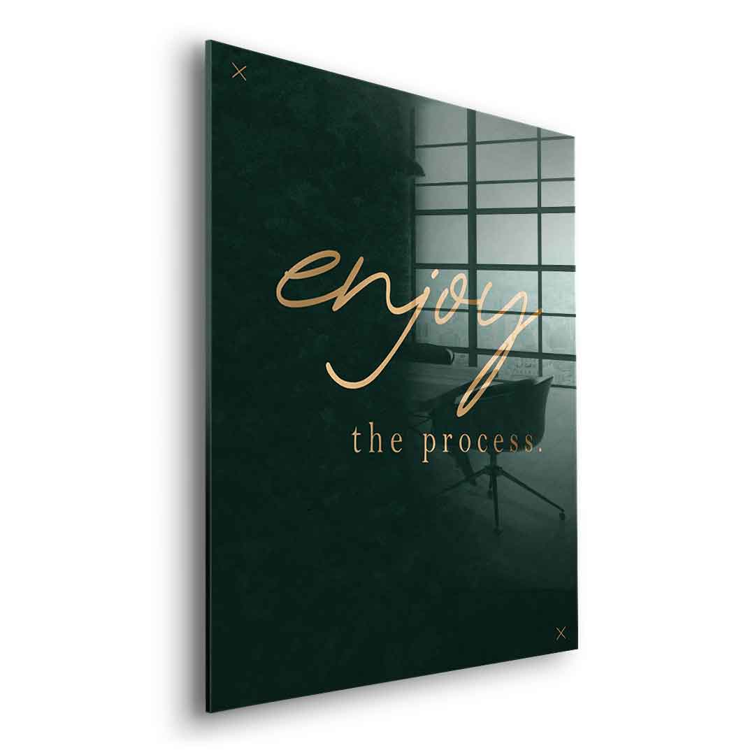 DOTCOMCANVAS® Enjoy Acrylglasbild – Seitenansicht ohne Rahmen
