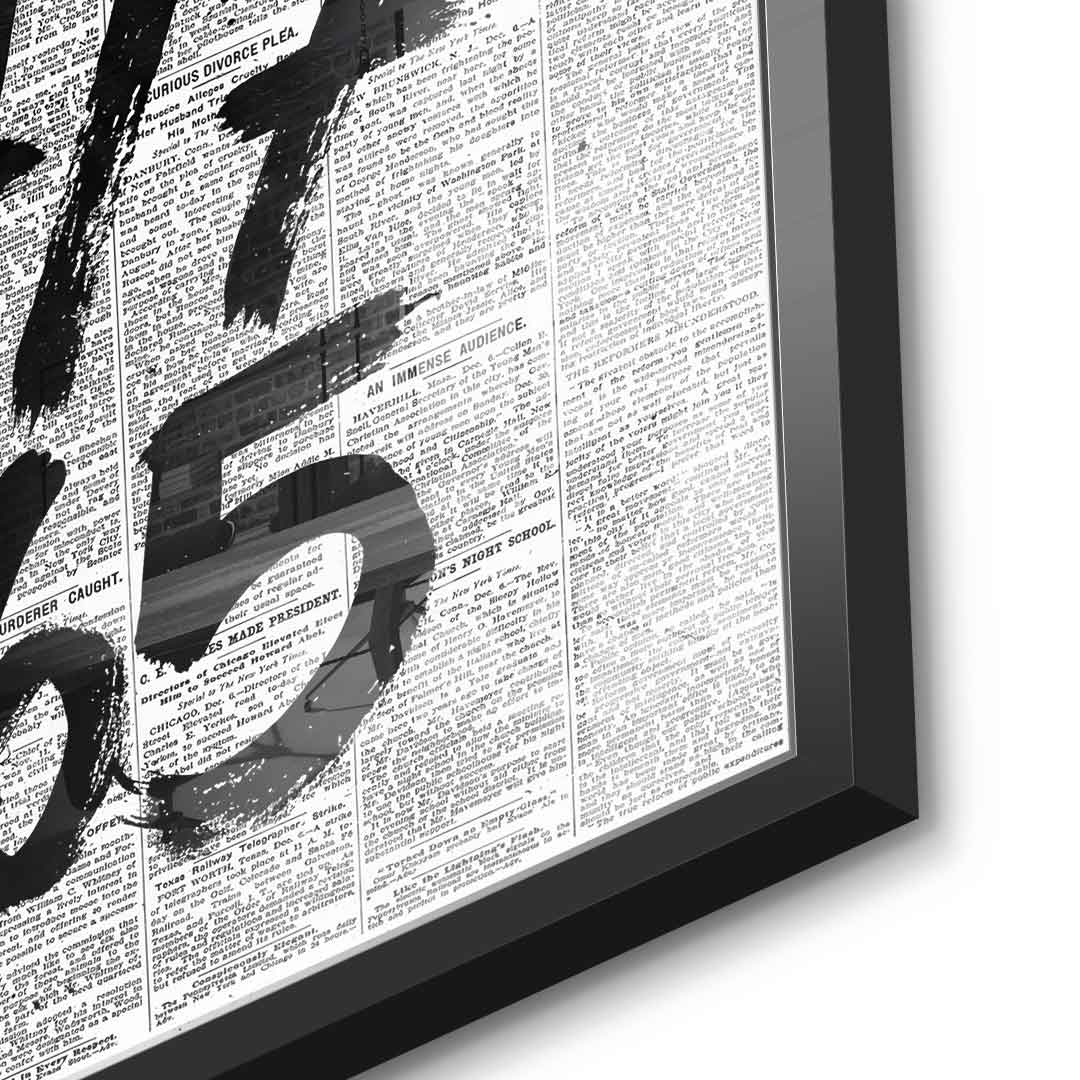 DOTCOMCANVAS Hustle 24/7 Acrylglasbild Detail schwarzer Rahmen