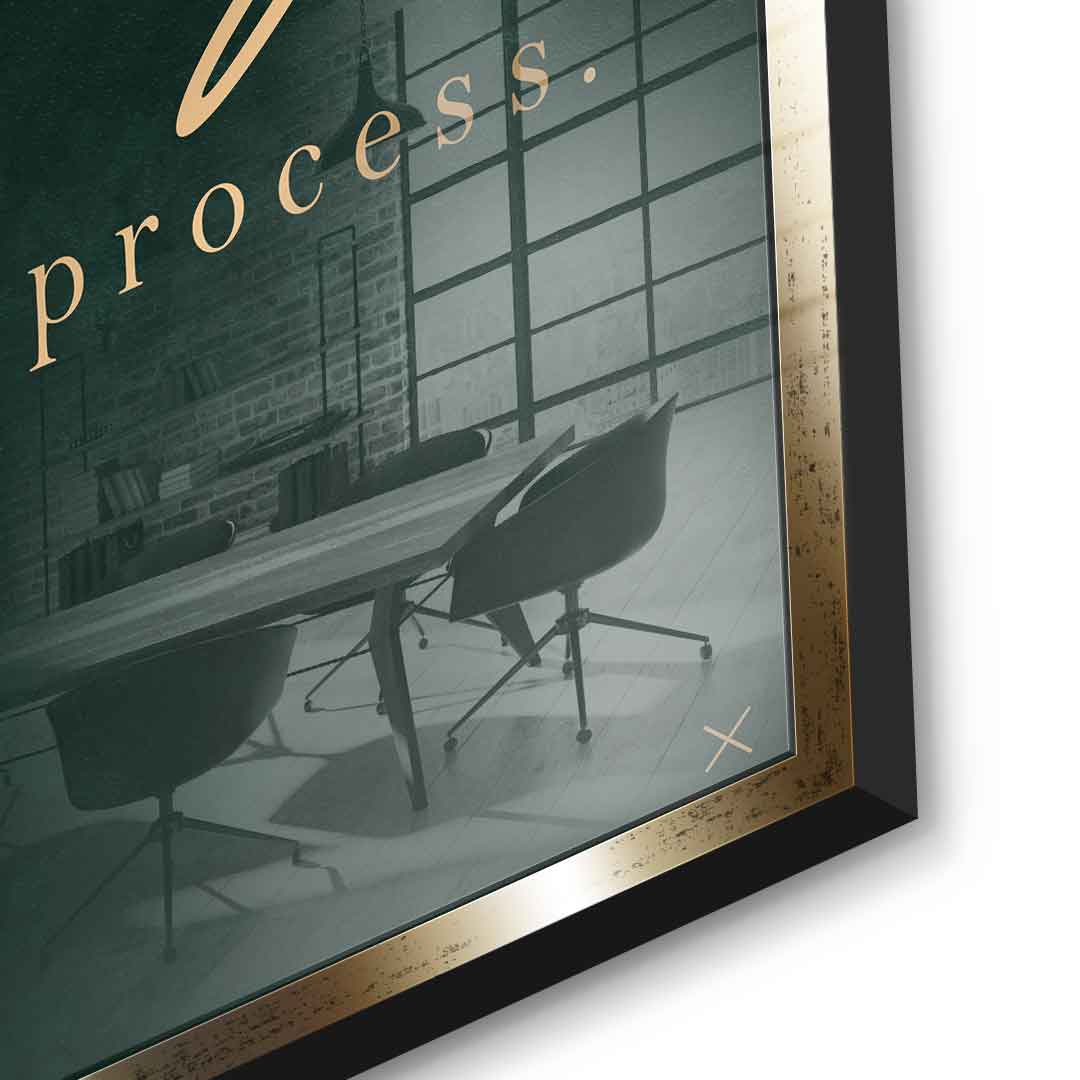 DOTCOMCANVAS® Enjoy Acrylglasbild – Detailansicht Gold