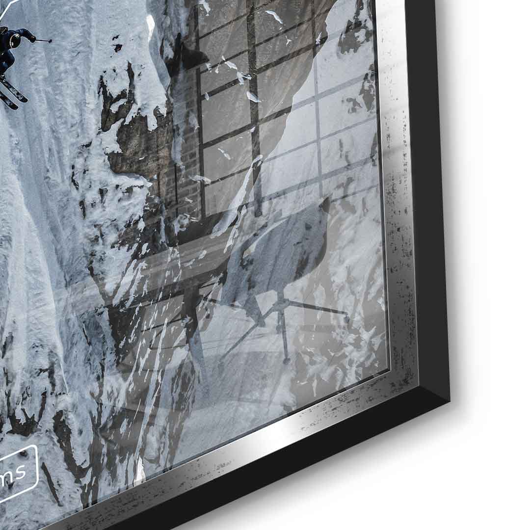 DOTCOMCANVAS Me & Dreams Acrylglasbild – Detailaufnahme silberner Rahmen