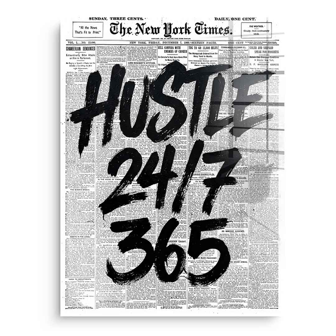 DOTCOMCANVAS Hustle 24/7 Acrylglasbild Front ohne Rahmen